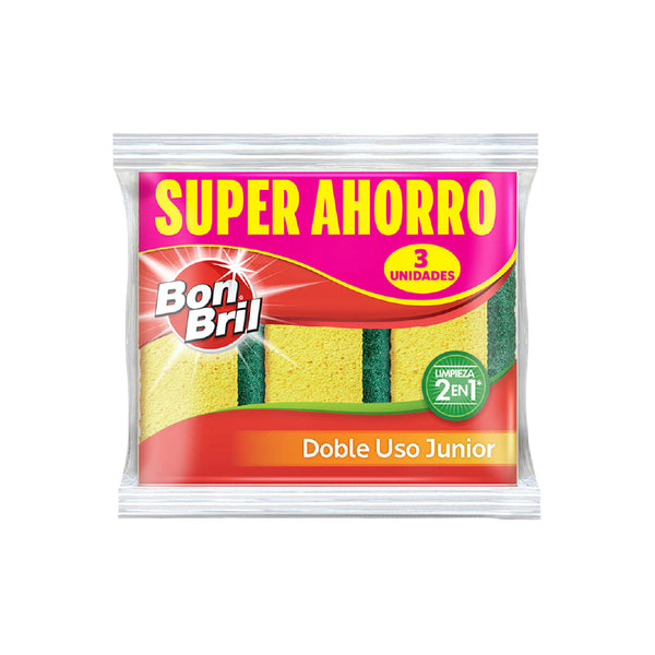 ESPONJA BONBRIL 3U DOBLE USO JUNIOR